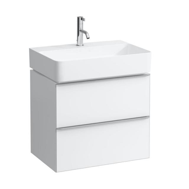 LAUFEN VAL washbasin with Space vanity unit with 2 pull-out compartments front matt white / corpus matt white, WB matt white, with 1 tap hole, without overflow