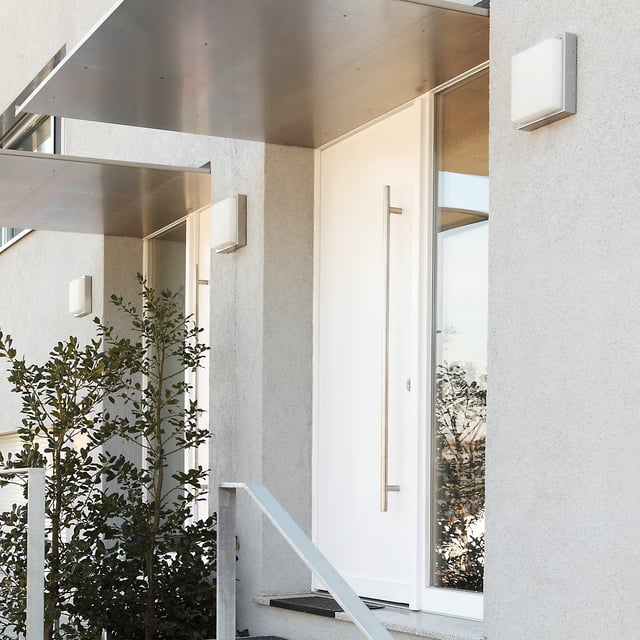 Naeve Leuchten 169350 Domus - Lampada da parete per esterni in acciaio INOX e vetro con sensore