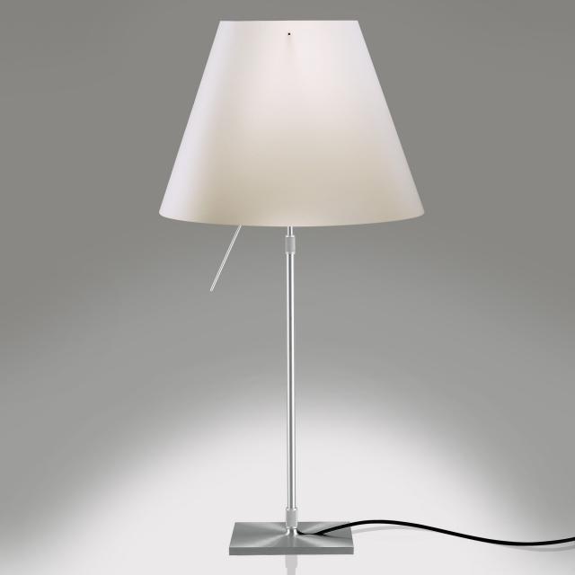 LUCEPLAN Costanza LED table lamp with on/off switch, telescopic, base aluminium