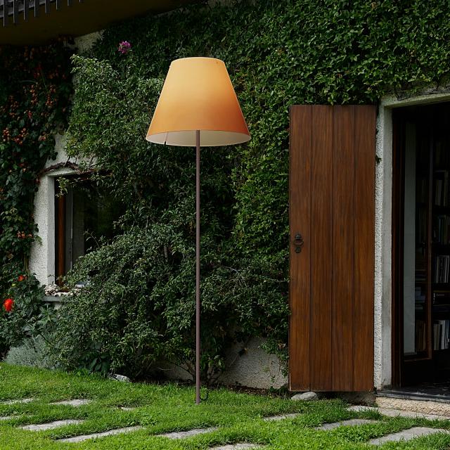 LUCEPLAN Grande Costanza Open Air floor lamp with fixed support in rust