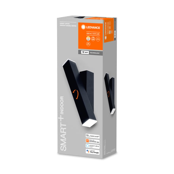 LEDVANCE SMART+ Orbis Cross Wandleuchte - Dimmbar, Drehbar, 12W LED