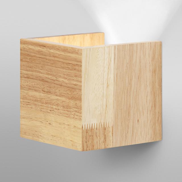 LEDVANCE Smart+ Orbis Wood Square LED wall light with dimmer and CCT