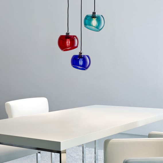 stainless steel and glass pendant light