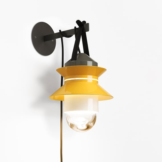 mustard wall lights