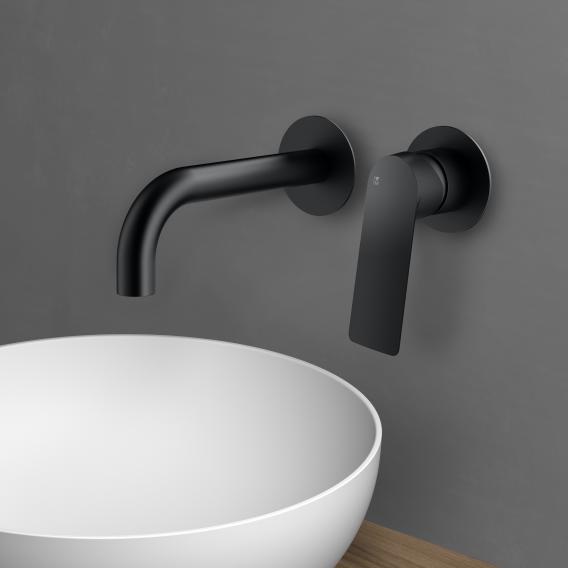 Mariner Tao wall-mounted basin mixer projection: 212 mm, includes concealed installation unit matt black