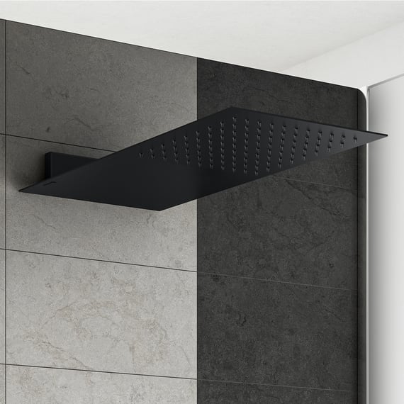 KOHLER Soffione Doccia A Pioggia Oblungo 12 Pollici – Modello 26294-BL, Fissaggio A Parete, Fonte Unica, FInitura Nero Opaco - 2
