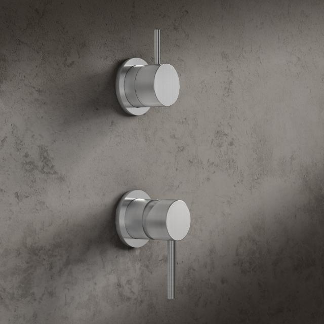 Mariner Logica Inox stainless steel-bath/shower fitting for 2-3 outlets, includes concealed installation unit