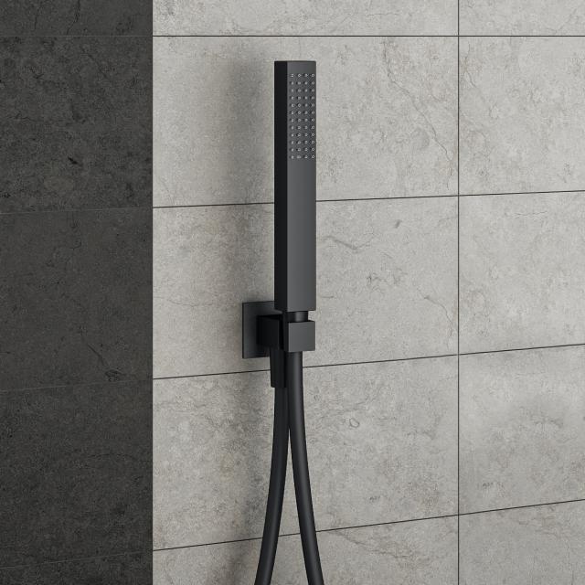Mariner shower set with wall-elbow and shower bracket matt black