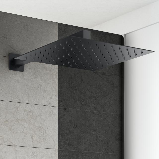 Mariner stainless steel overhead shower, extra flat, square matt black