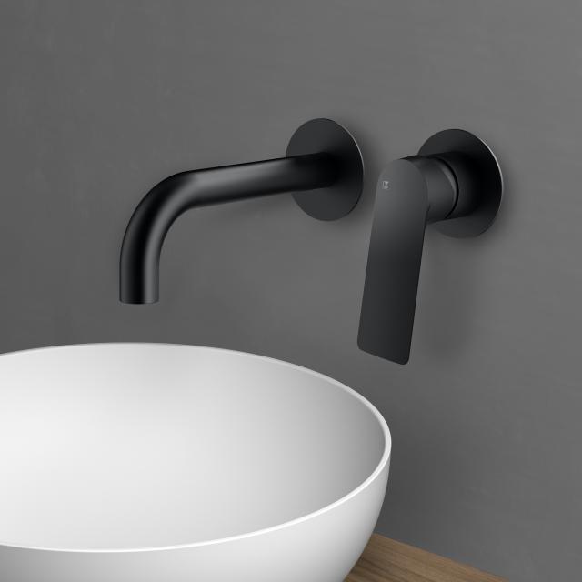 Mariner Tao wall-mounted basin mixer projection: 212 mm, for concealed installation unit matt black
