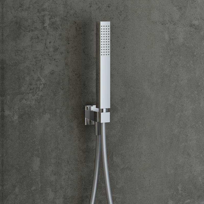 Mariner Quadra Kit de douche avec raccord mural coudé et support de douchette, WLS3101-CR
