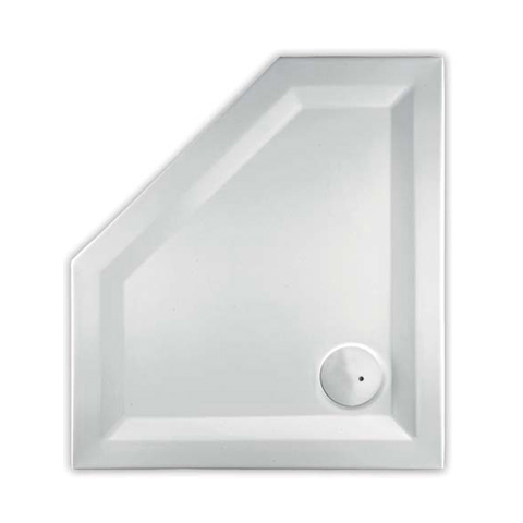 Mauersberger circi left super flat pentagonal shower tray white, right version