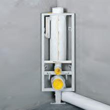 Missel MSR-M 6 litres flush pipe H: 96 cm, for wall-mounted toilet, with central foot for mounting on bare floor, vertical adjustment from 70 up to 140 mm