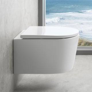 GEBERIT - Wc suspendu à fond creux One - TurboFlush - avec abattant Wc -  fixation cachée - cuvette : blanc / KeraTect - cache : blanc Réf.  500.201.01.1