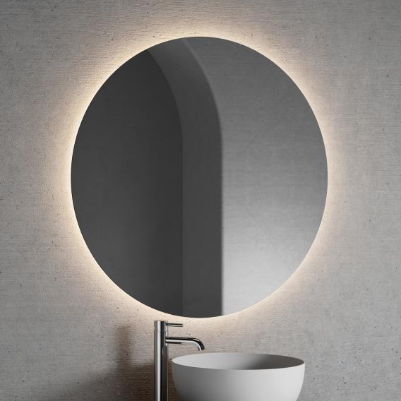 Neoro n20 illuminated mirror, round with indirect LED lighting