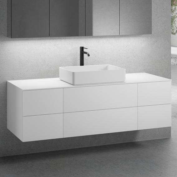 neoro n50 furniture set W: 160 cm with 6 pull-out compartments, washbasin W: 58 cm matt white, vanity unit and countertop matt white