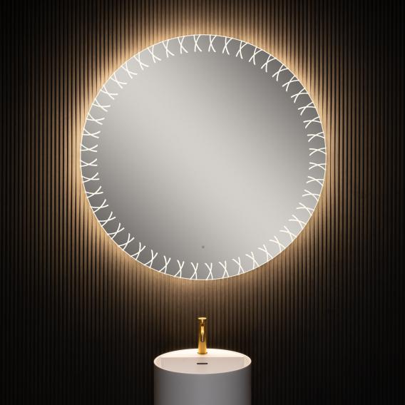 neoro n80 design mirror Ø 120 cm, with all-round lighting, direct + indirect