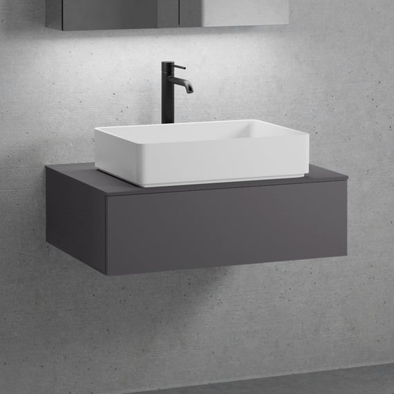Schildmeyer Trient 147475 - Mobile Base Lavabo In Legno Bianco Opaco, 67x35x61,6 Cm, Con 2 Cassetti E Ruote, Made In Germany