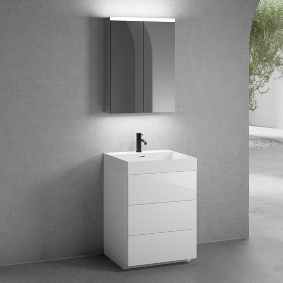 neoro n50 Unterschrank B: 60 cm mit 3 Auszügen, Waschtisch mit 1
