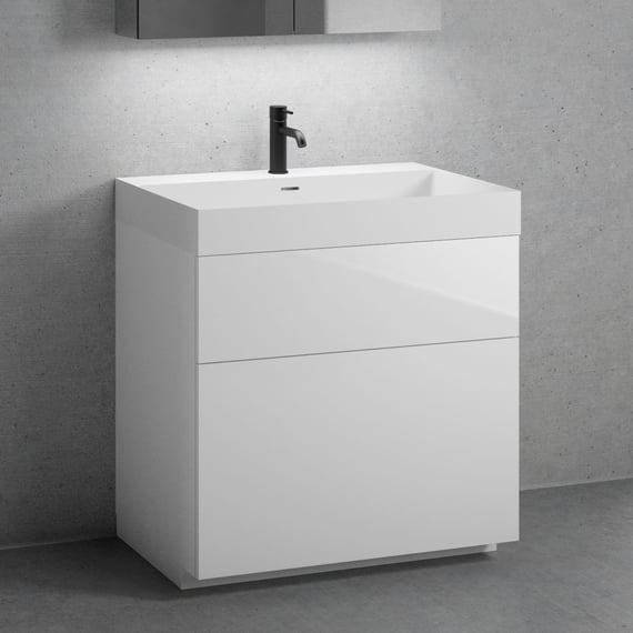 Waschbecken 80 Cm Mit Unterschrank Waschtisch Badmöbel Set Weiß