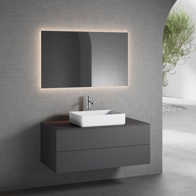 Miroir De Salle De Bain Avec éclairage LED 120x70 Cm - Cadre Aluminium Noir, Anti-buée, 3 Températures De Couleur - 9