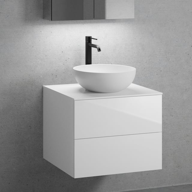 neoro n50 mobile La: 60 cm con 2 estraibili, lavabo 40 bianco opaco