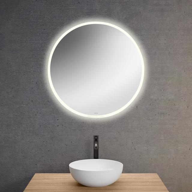 neoro n30 illuminated mirror Ø 80 cm, with all-round lighting, direct + indirect
