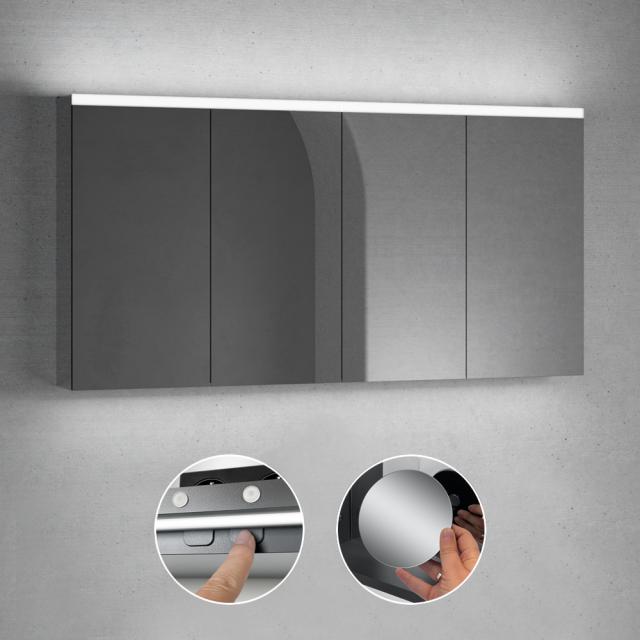neoro n50 Advance | n50T46 mirror cabinet W: 160 cm with 4 doors, with lighting, with adjustable colour temperature