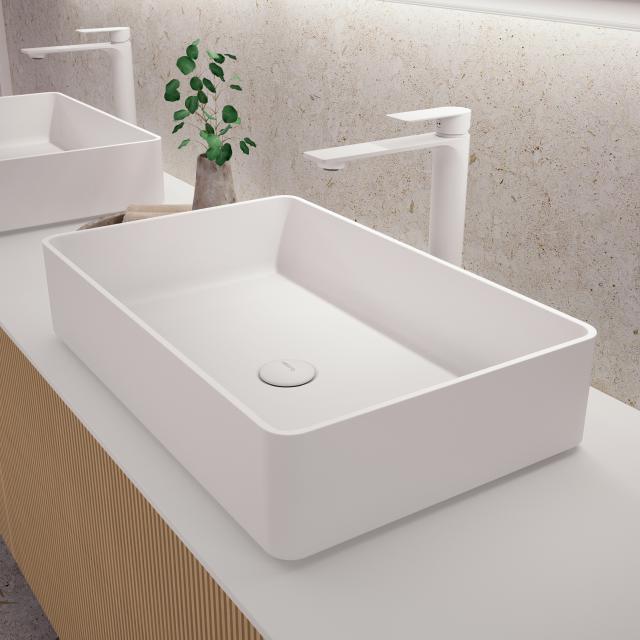 neoro n50 countertop washbasin W: 58 H: 13 D: 37 cm, with easy-care surface