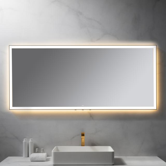 neoro n50 Metal Touch illuminated mirror, with all-round lighting, direct + indirect W: 160 H: 70 D: 3.5 cm matt graphite