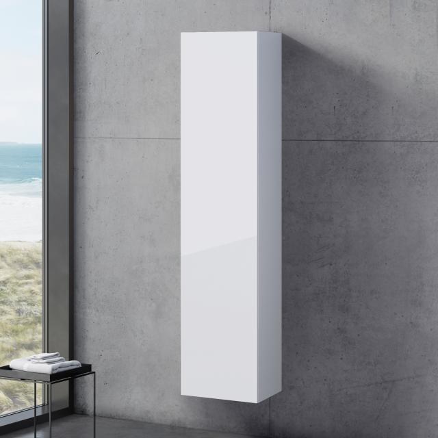 neoro n50| n50T46 tall unit with mirror inside and 1 door white high gloss
