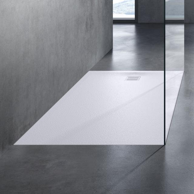 neoro n50 square/rectangular shower tray textured white, with anti-slip surface