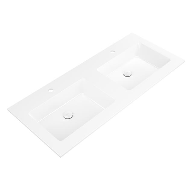 neoro n50 ultra-flat double drop-in washbasin W: 120.5 D: 51.5 cm white, with 2 tap holes