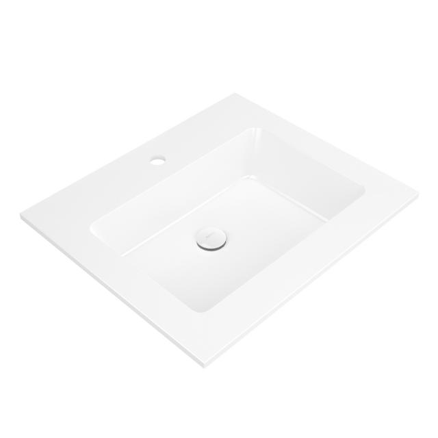 neoro n50 ultra-flat drop-in washbasin W: 60.5 D: 51.5 cm white, with 1 tap hole