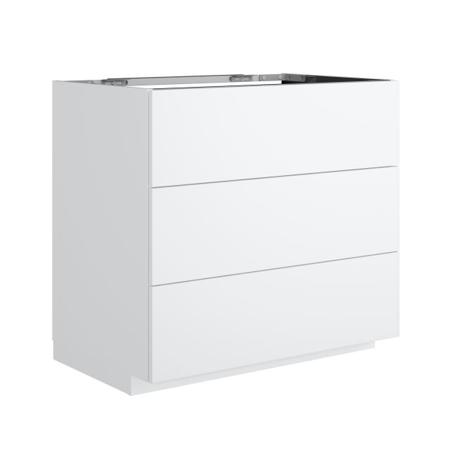 neoro n50 vanity unit for countertop with 3 pull-out compartments front matt white / corpus matt white