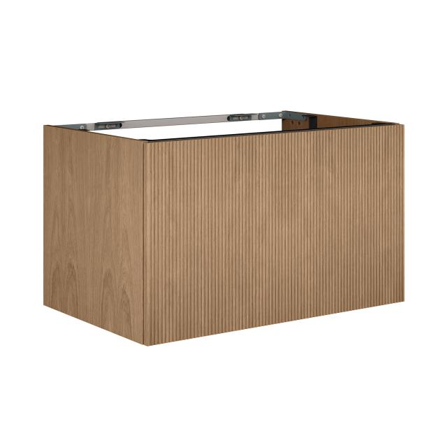 neoro n50 vanity unit W: 80 cm, with 1 pull-out compartment, with ribbed oak front