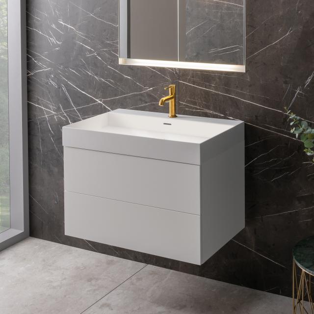 neoro n50 vanity unit W: 80 cm, with 2 pull-out compartments matt white