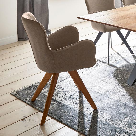Niehoff AVALON chair with armrests and solid wood base