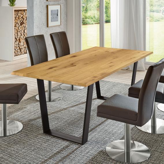 Niehoff OAK-EDITION TRAPEZ dining table with trapezoidal runners