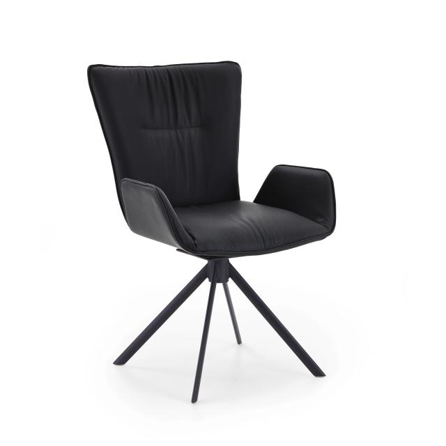 Niehoff GLAMOUR chair with armrests and base, rotatable