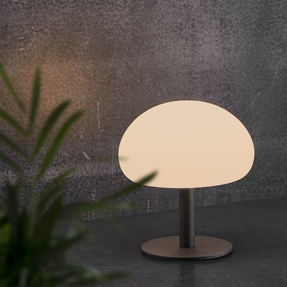 OttLite Lampada Da Tavolo A LED Glow Con Base Colorata E Porta USB – Serie Wellness, Bianca, 450 Lumen