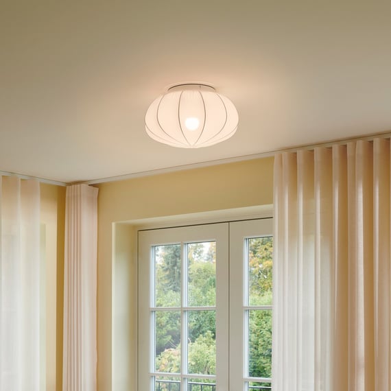 Plafoniera Da Soffitto Nordlux Trio 45, Bianca, 46 Cm, E27 Max 40W, IP20, Con Cavo E Interruttore