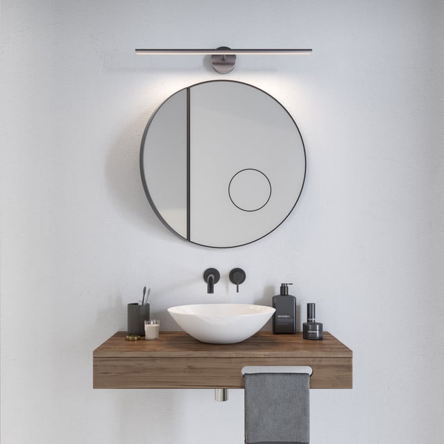 Lampada Da Specchio A LED AMBERONE Moderna In Metallo - Bianca 6000K, Lunghezza 75 Cm - Per Bagno, Cucina, Corridoio - Lampadina Inclusa, 7W/11W - 3