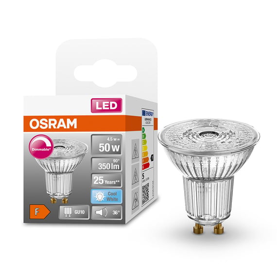 Lot De 20 Ampoules LED GU10 - 5.3W, Blanc 4000K, 504lm, Angle 44° - Neuf