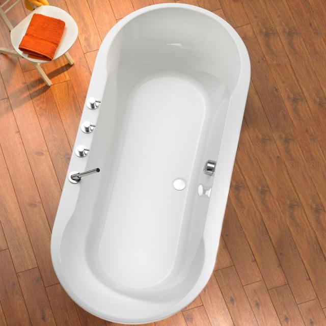 Ottofond Montego oval bath, built-in white, with leg frame