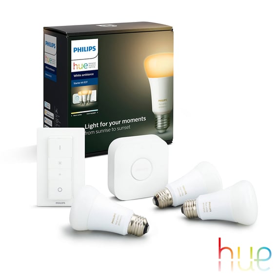 Oppervlakte solide Gepensioneerd PHILIPS Hue White Ambiance starter set of 3 with bridge and dimmer switch,  E27, 9.5 Watt - 8719514291232 | REUTER