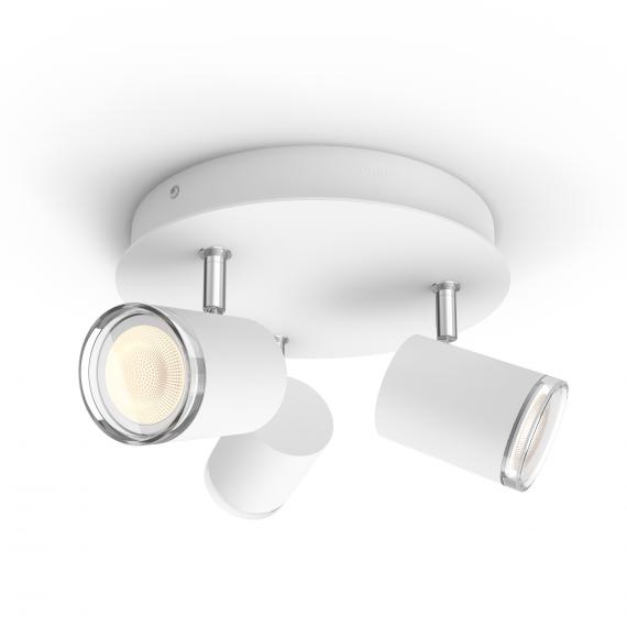 PHILIPS Hue White ambiance Adore Spot/plafonnier LED avec variateur, 3  sources de lumière, rond