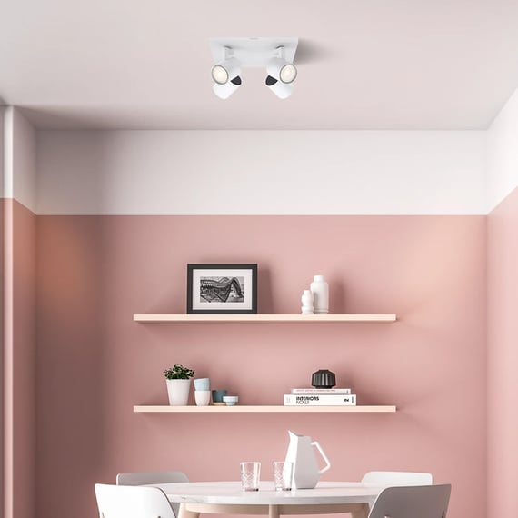 Philips MyLiving Deckenleuchte Ayden – Dimmbar, 42 W, Warmweiß, Energiesparend, Weißes Glas-Design