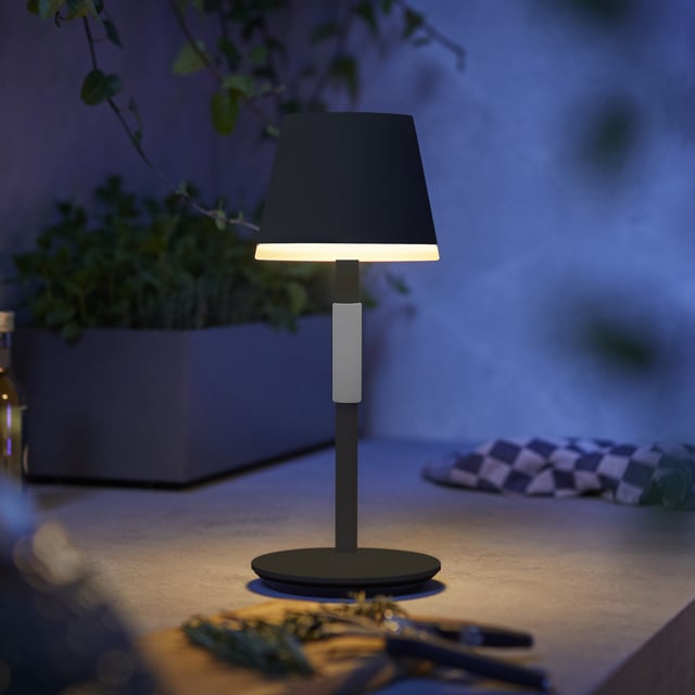 Philips LED Lampada da Tavolo Edison, Dimmerabile, 3000-5000K, 4.5W, Nero