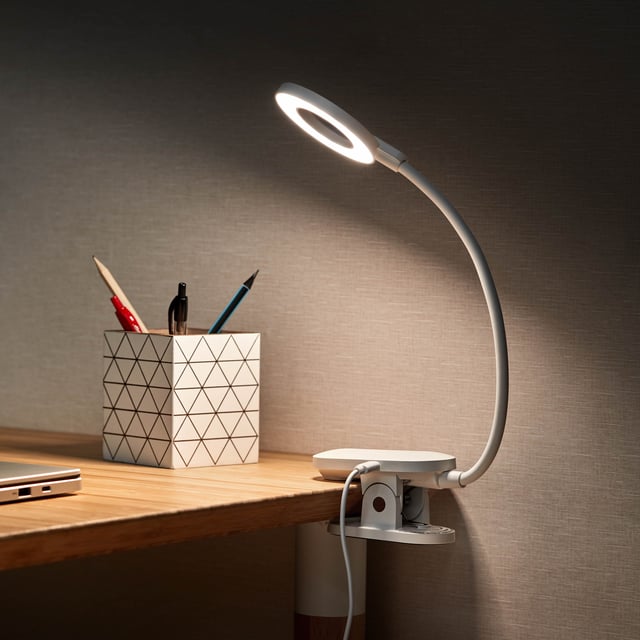 Sharainn Lampada da scrivania con morsetto, clip con morsetto flessibile USB su luce da scrivania a LED di adatta per computer, alimentatore mobile, caricatore USB Sharainn Lampada da scrivania con morsetto, clip con morsetto flessibile USB su luce da scrivania a LED di adatta per computer, alimentatore mobile, caricatore USB
